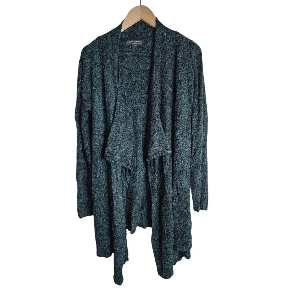 Barefoot‎ Dreams Cardigan Sweater Women's Small Medium Bamboo Chic Lite Green